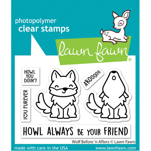 Lawn Fawn Wolf Before 'n Afters Stamp