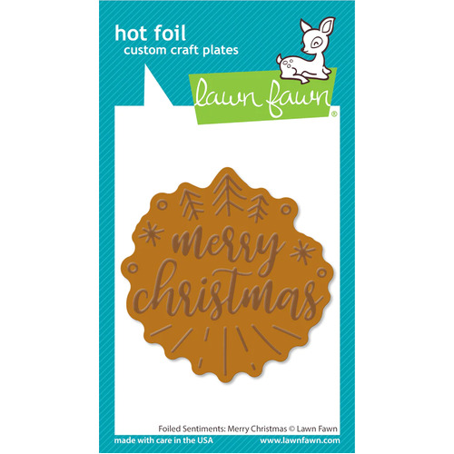 Lawn Fawn Merry Christmas Foiled Sentiments Hot Foil Plate