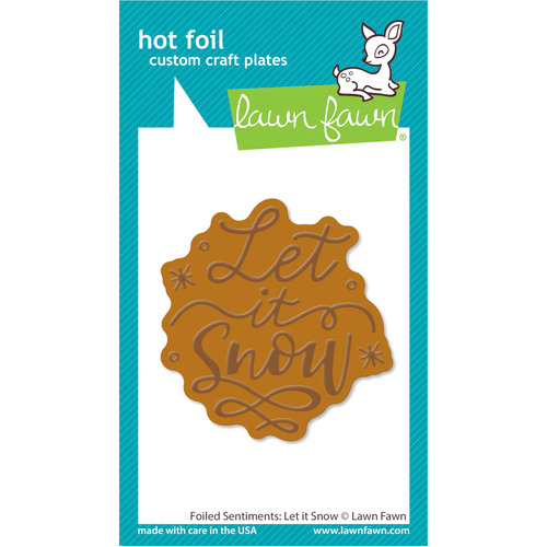 Lawn Fawn Let it Snow Foiled Sentiments Hot Foil Plate