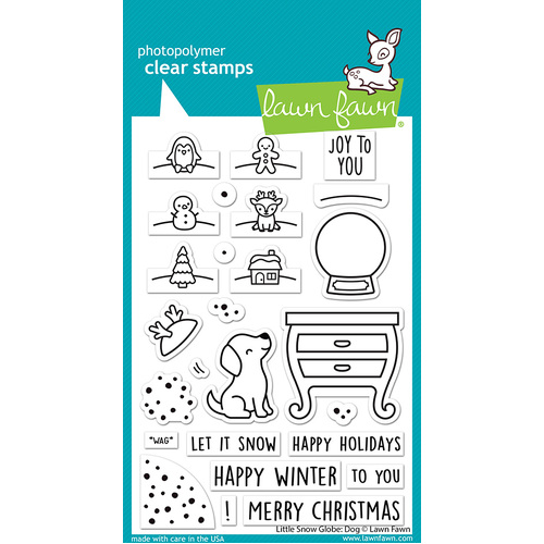 Lawn Fawn Little Snow Globe : Dog Stamp
