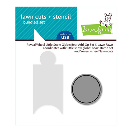 Lawn Fawn Reveal Wheel Little Snow Globe : Bear Add On Die and Stencil Set