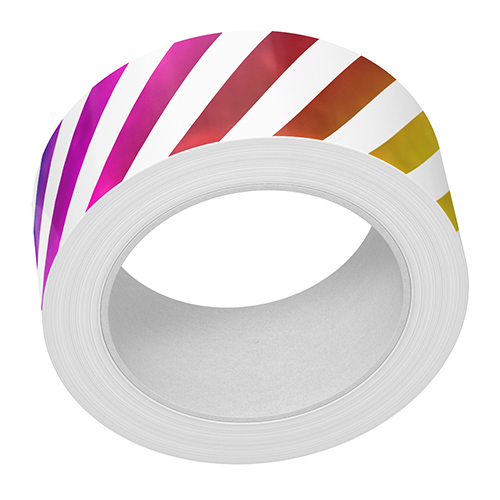 Lawn Fawn Diagonal Rainbow Stripes Foiled Washi Tape