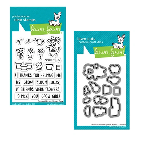 Lawn Fawn Garden Mouse Stamp & Die Bundle