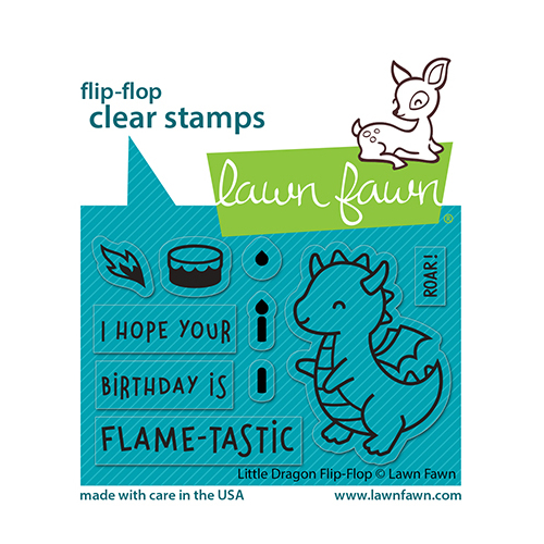 Lawn Fawn Little Dragon Flip Flop Stamp