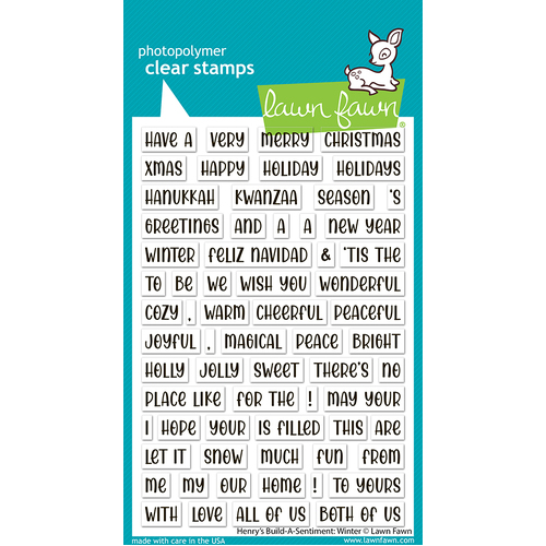 Lawn Fawn Henry's Build-A-Sentiment- Winter Stamp Set