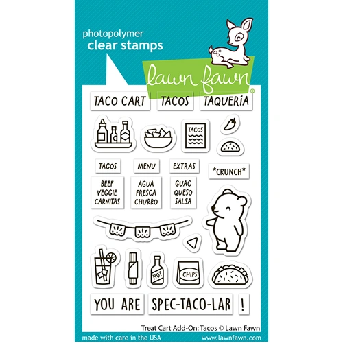 Lawn Fawn Treat Cart Add-On: Tacos Stamp