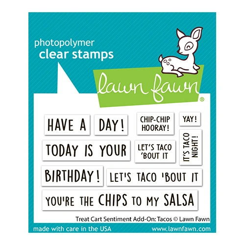 Lawn Fawn Treat Cart Sentiment Add-On: Tacos Stamp