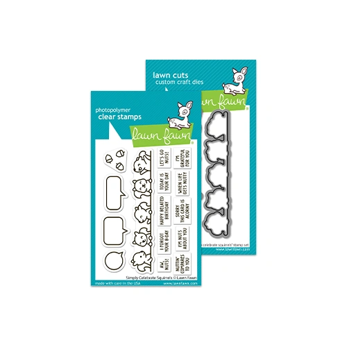 Lawn Fawn Simply Celebrate Squirrels Stamp & Die Bundle