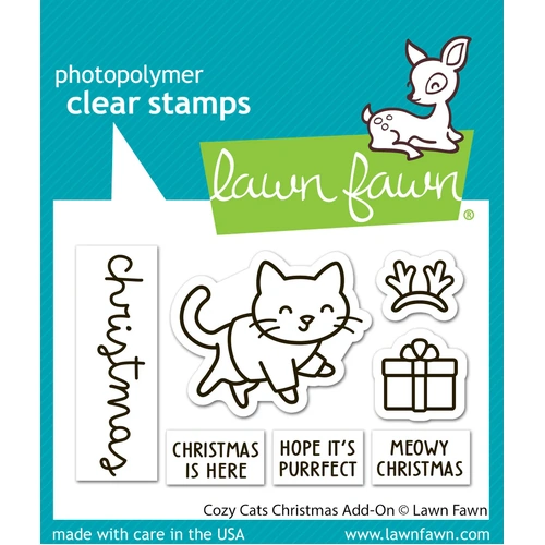 Lawn Fawn Cozy Cats Christmas Add-On Stamp