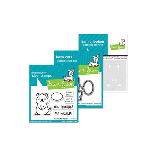 Lawn Fawn Quokka My World Stamp, Dies & Coloring Stencil Bundle