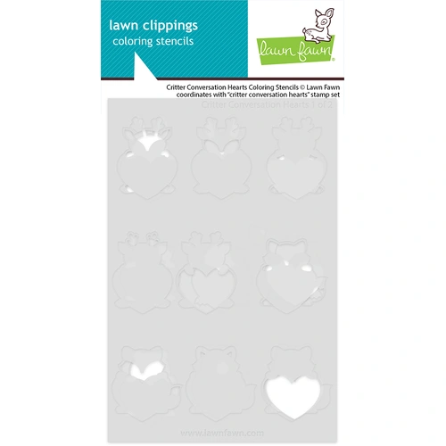 Lawn Fawn Critter Conversation Hearts Coloring Stencils