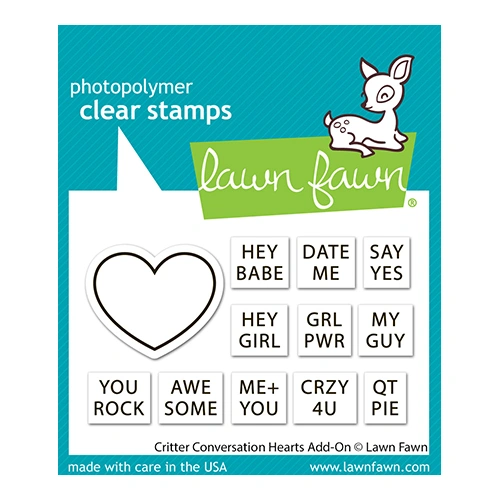 Lawn Fawn Critter Conversation Hearts Add-On Stamp