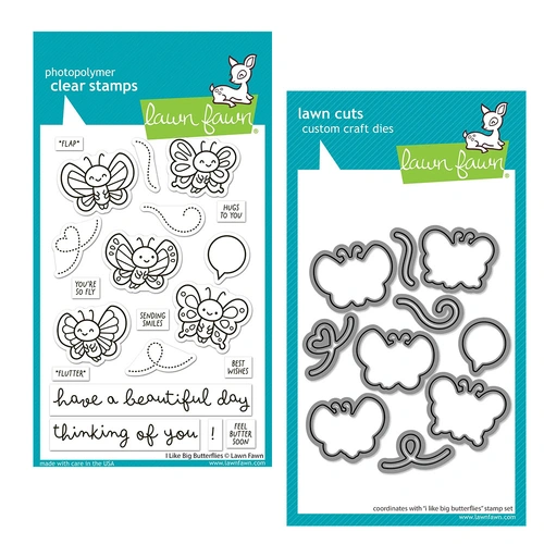 Lawn Fawn I Like Big Butterflies Stamp & Die Bundle