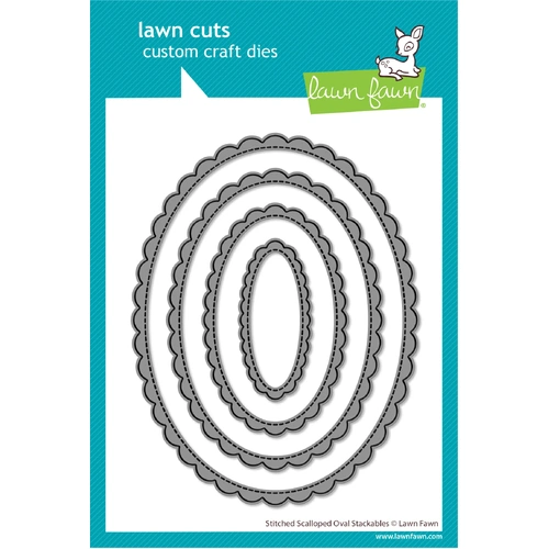 Lawn Fawn Stitched Scalloped Oval Stackables Die