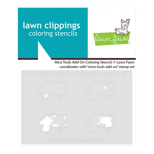 Lawn Fawn Mice Tools Add-On Colouring Stencil