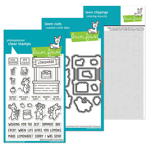 Lawn Fawn Make Lemonade! Stamp, Die and Coloring Stencils Bundle