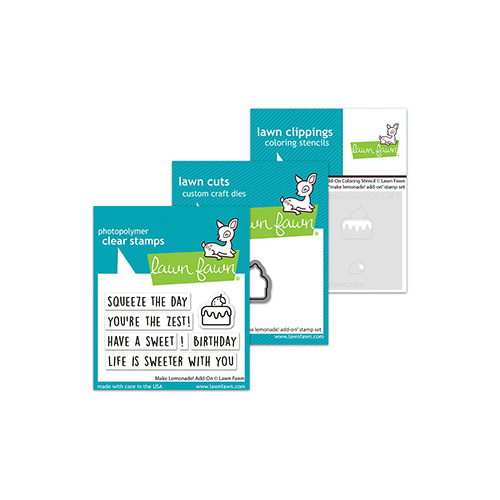 Lawn Fawn Make Lemonade! Add-On Stamp, Die & Coloring Stencil Bundle