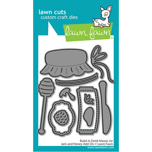 Lawn Fawn Build-A-Drink Mason Jar Jam And Honey Add-On Die