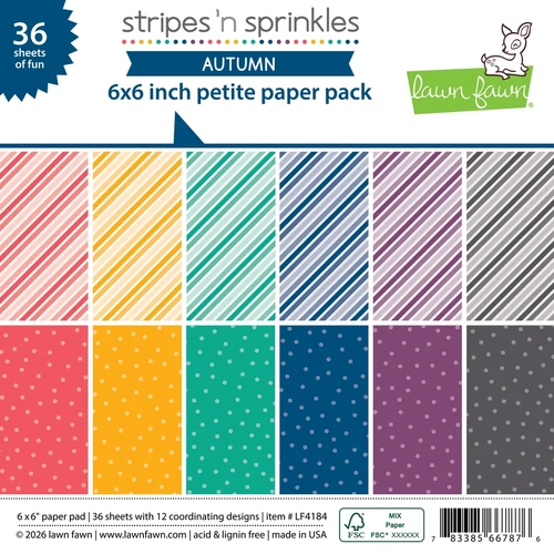 Lawn Fawn Stripes 'N Sprinkles Autumn - Petite Paper Pack