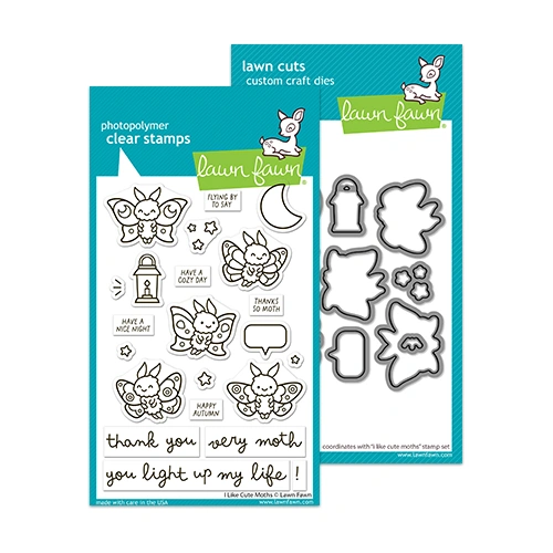 Lawn Fawn I Like Cute Moths Stamp & Die Bundle