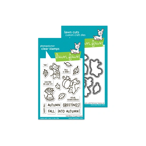 Lawn Fawn Fall Mice Stamp & Die Bundle