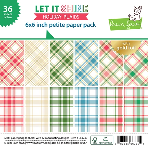 Lawn Fawn Let It Shine Holiday Plaids - Petite Paper Pack