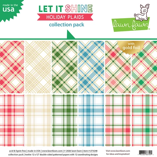 Lawn Fawn Let It Shine Holiday Plaids - Collection Pack