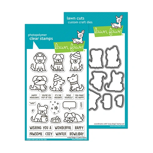 Lawn Fawn Cozy Dogs Stamp & Die Bundle
