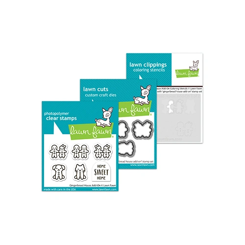 Lawn Fawn Gingerbread House Add-On Stamp, Die & Stencil Bundle