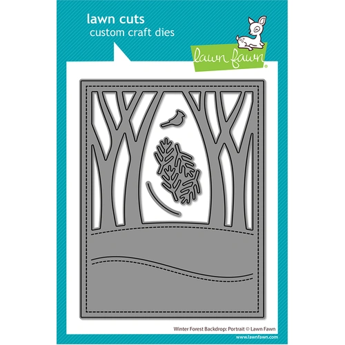 Lawn Fawn Winter Forest Backdrop: Portrait Die