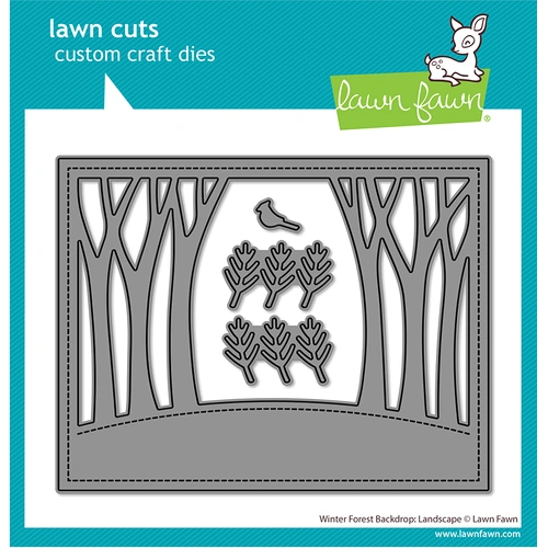 Lawn Fawn Winter Forest Backdrop: Landscape Die