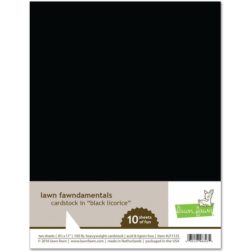 Lawn Fawn Black Licorice Cardstock 10pk