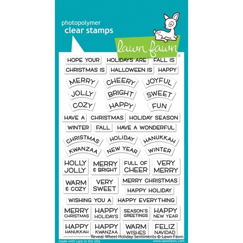 Lawn Fawn Reveal Wheel Holiday Sentiments Stamp