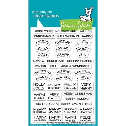 Lawn Fawn Clear Stamp Reveal Wheel Holiday Sentiments