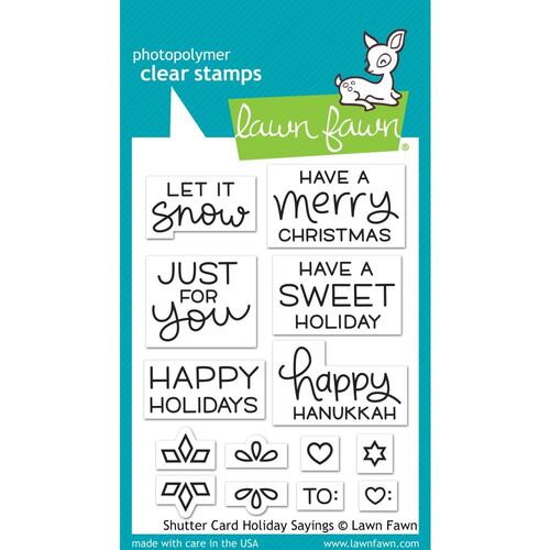 Lawn Fawn Stamp Shutter Card Holiday Sayings
