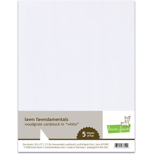 Lawn Fawndamentals Cardstock - White Woodgrain