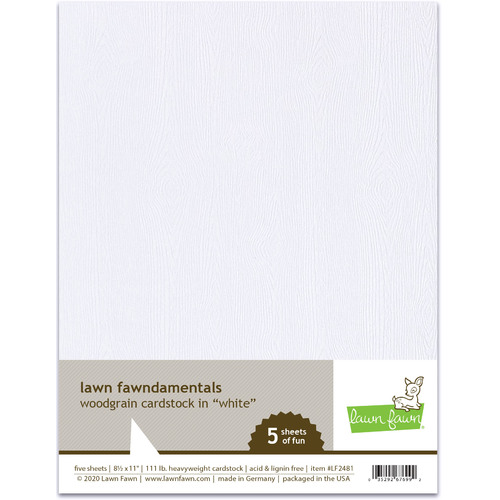 Lawn Fawn White Woodgrain Cardstock