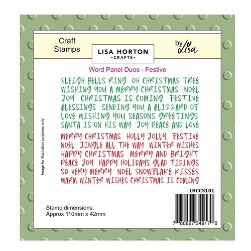 Lisa Horton Words Panel Duos - Festive Stamp