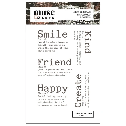 Lisa Horton Muse & Maker A6 Clear Stamp Set - Aged Glossary