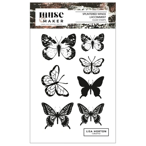 Lisa Horton Muse & Maker A6 Clear Stamp Set - Splintered Wings