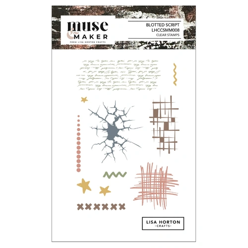 Lisa Horton Muse & Maker A6 Clear Stamp Set - Blotted Script