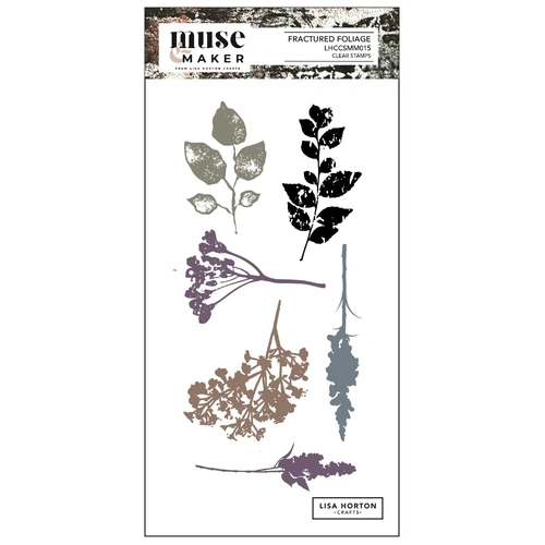 Lisa Horton Muse & Maker DL Clear Stamp Set - Fractured Foliage