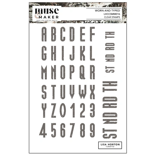 Lisa Horton Muse & Maker DL Clear Stamp Set - Worn & Typed