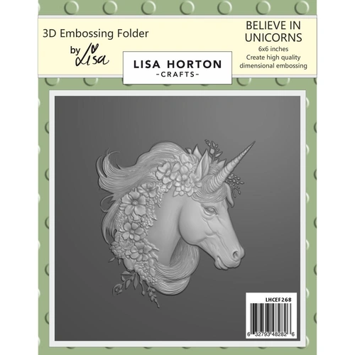 Lisa Horton Believe in Unicorns 3D Embossing Folder
