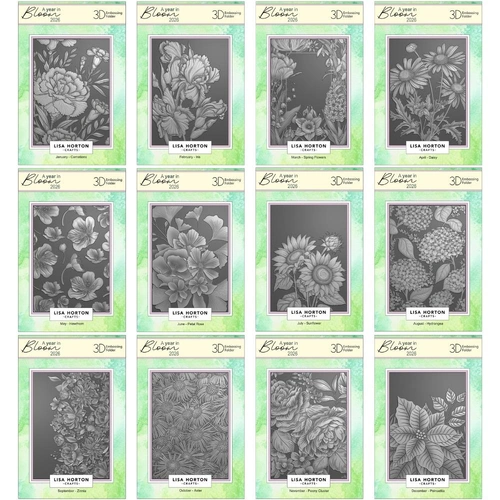 Lisa Horton 2026 A Year in Bloom Limited Edition Embossing Folder Set