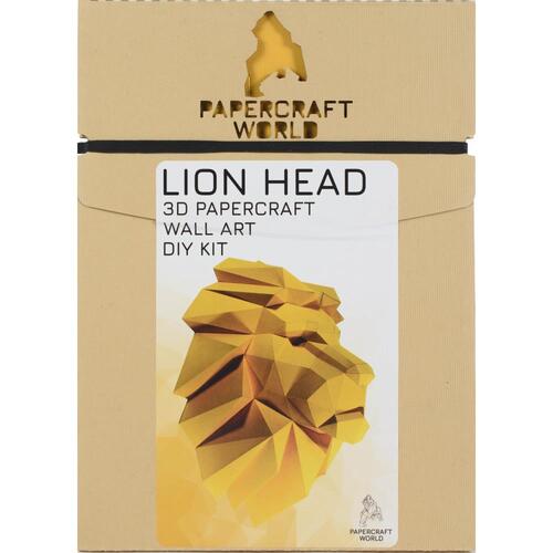 Papercraft World Lion Head 3D Papercraft Wall Art
