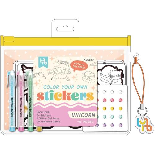 Little Yellow Bicycle Unicorn Colour Your Own Stickers Kit