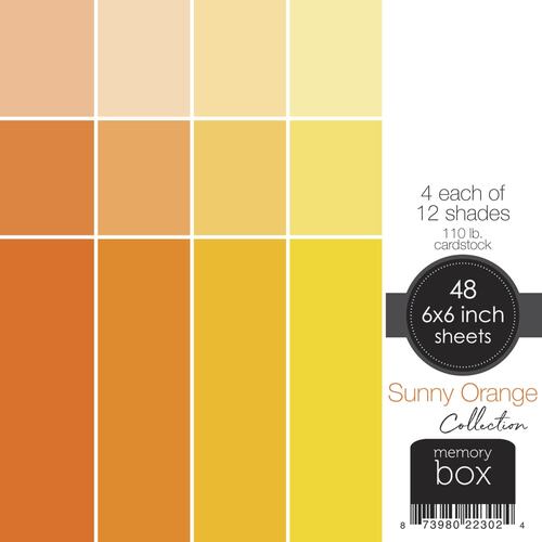 Memory Box Sunny Orange 6" Solid Cardstock Pack