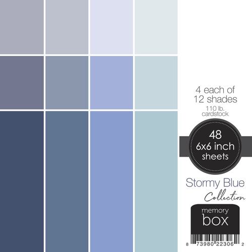 Memory Box Stormy Blue 6" Solid Cardstock Pack