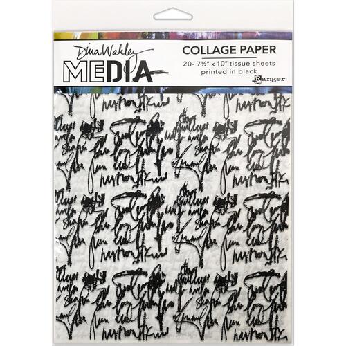 Dina Wakley MEdia Collage Tissue Paper Just Words 20pk